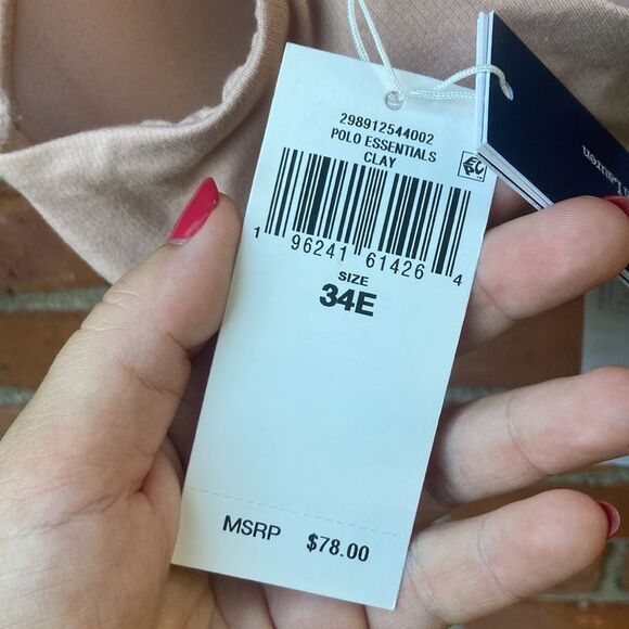 Polo by Ralf Lauren Seamless Organic Cotton Nude Bra- Polo Essentials- Clay - Picture 9 of 10